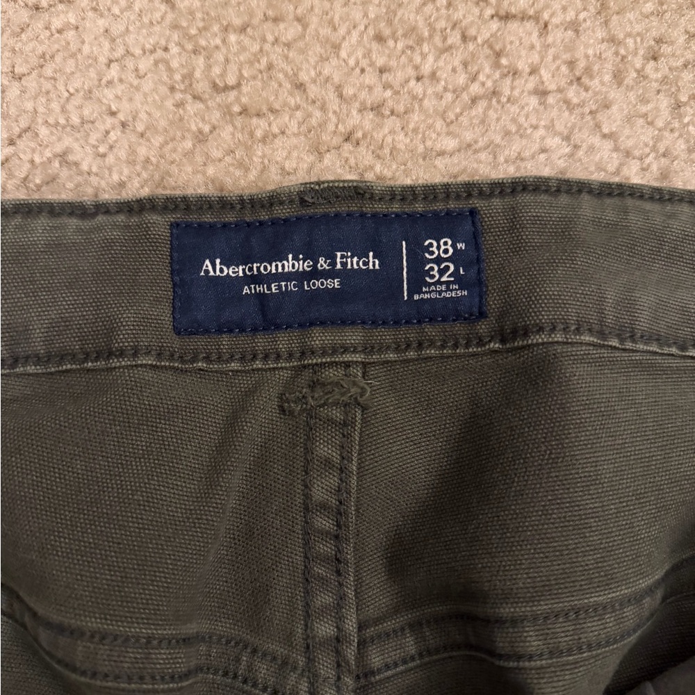 Abercrombie & Fitch Dark Olive Green Athletic Loose Workwear Pant - Picture 6 of 8